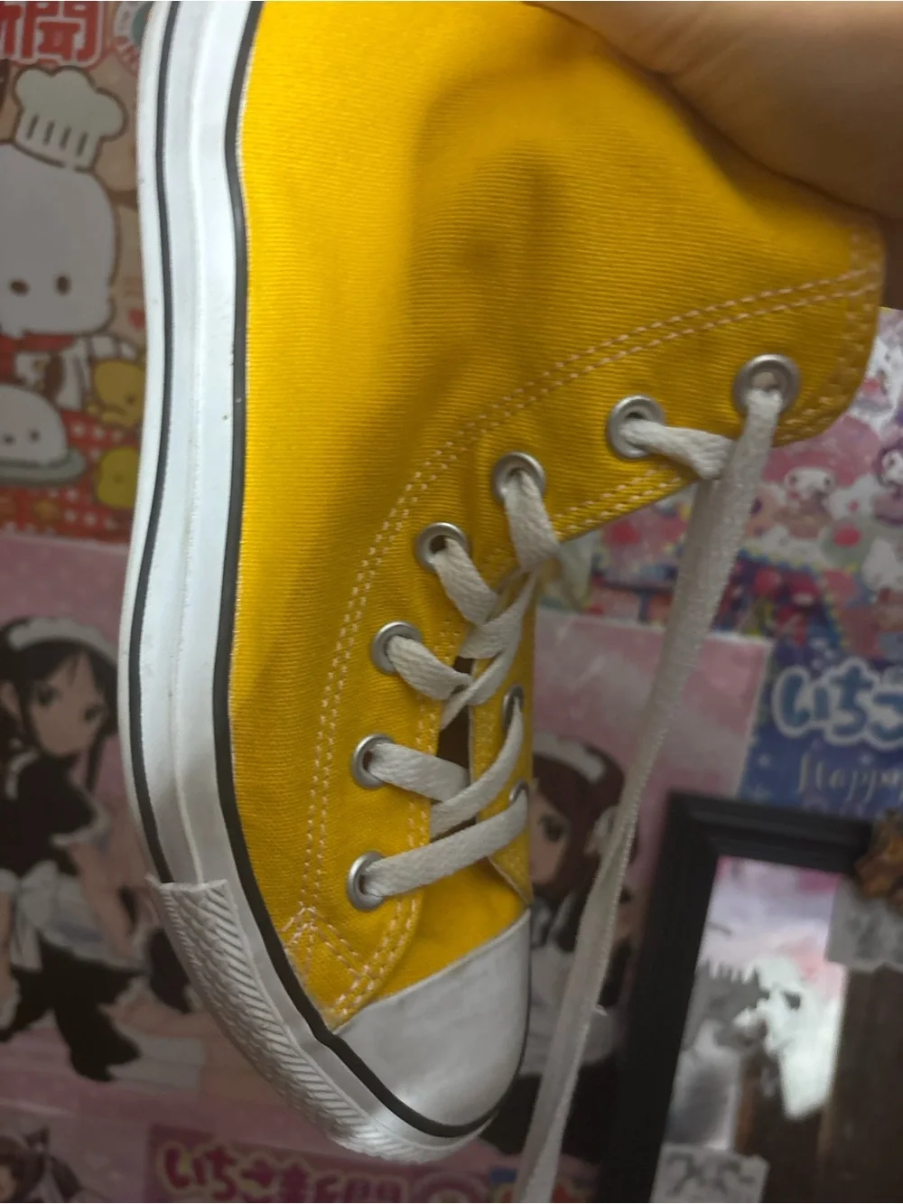 Converse Yellow High-Top Kids Sneakers with White Laces